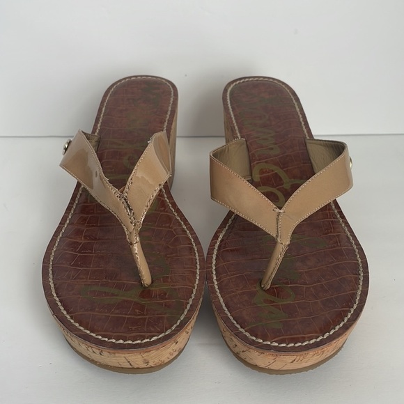 Sam Edelman Women’s Romy Wedge Sandals Tan 10 - Picture 2 of 7